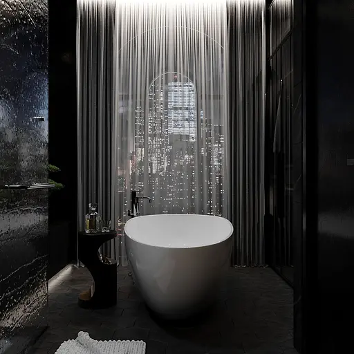 Ванна окремостояча глянцева Amdcon Palmyra 167x84 з литого каменю PALMYRA_167_HL Білий - фото 5