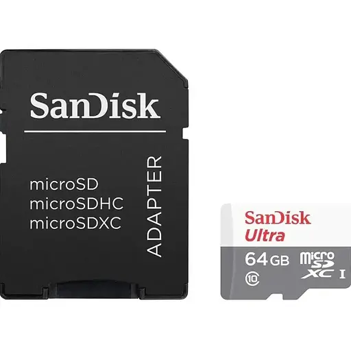 Карта памяти SanDisk microSDXC 64 GB UHS-I Ultra A1 + SD Adapter (SDSQUNR-064G-GN3MA) [141591]