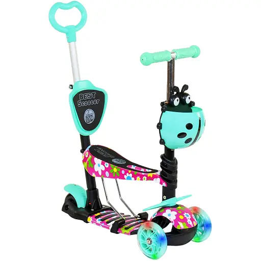 Самокат 5 в 1 Best Scooter 59х15х29 см Різнобарвний 000231486