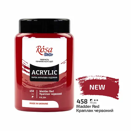 Фарба акрилова Rosa Studio Краплак червоний 458, 400 мл CD