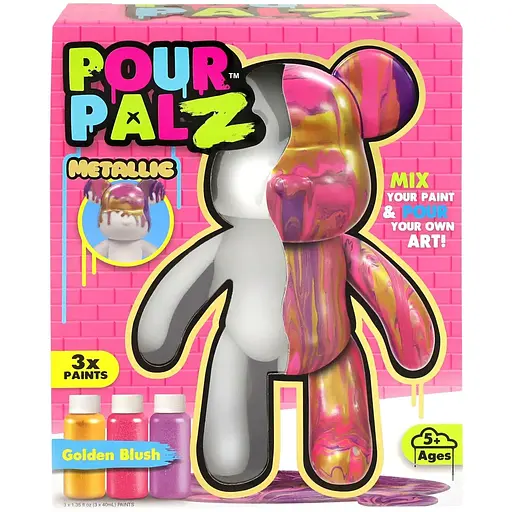 Набір для творчості ToyMonster Pour Palz Флюїд Арт Ведмедик Золото світанку S3 Metallic (GS-G25020) - фото 1