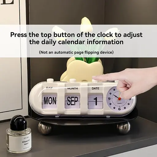 Цифровий будильник HERCHR, вічний настільний календар з годинником, ручний календарний годинник, календар на дисплеї, ручний - фото 4