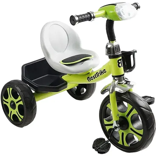 Трехколесный велосипед Best Trike BS-25084 с фарой и корзиной зеленый