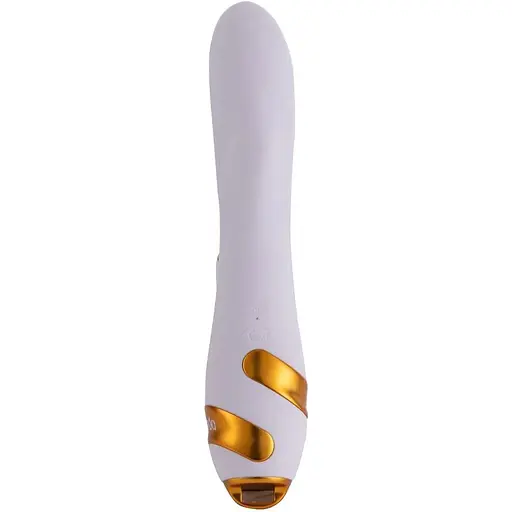 Вібратор-кролик з флогером Lockink Sevanda Whip Vibrating Massage Wand - White & Golden - фото 3