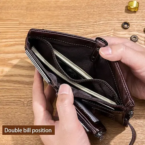 Мужской кожаный кошелек BULL 9.5х12х2 см acs0029234 - фото 4