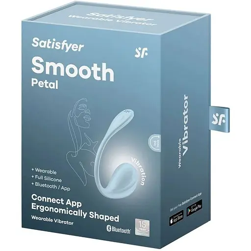 Смарт-виброяйцо Satisfyer Smooth Petal Connect App Light Blue - фото 8