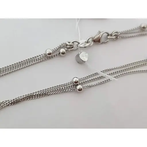 Срібне кольє Аметист Кульки 010163РШ 45 - фото 2