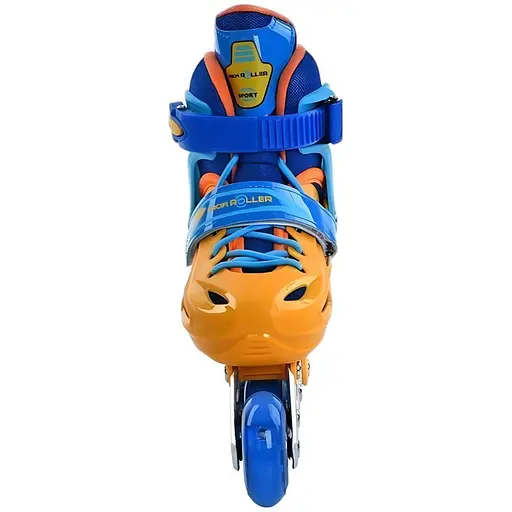 Ролики Profi A4151-S-YL 20 см, заднє гальмо, поліуретан, шнурівка + бакля, 31-34 жовто-блакитні - фото 2