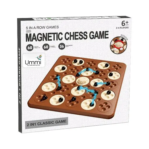 Настольная интерактивная игра Ummi ME-194 Magnetic Chess Game 5 in a Row Brown - фото 2