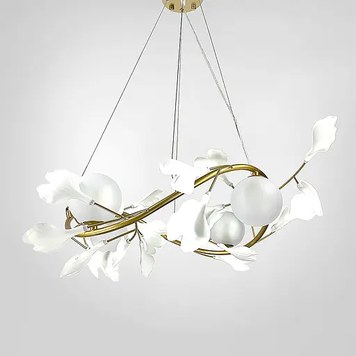 Подвесная люстра во флористических мотивах в корпусе-кольцо Line.F Диаметр 65 см - фото 8