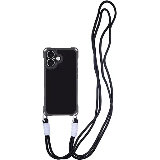 Чохол Epik TPU CrossBody with straps для Apple iPhone 16 Plus 6.7 Black