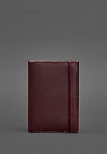 Шкіряна обкладинка для паспорта 2.0 бордова Краст - фото 2