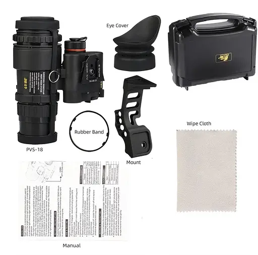 Прибор ночного видения PVS-18A1 USA с креплением Mount на шлем (длина волны 940нм) в кейсе - фото 2