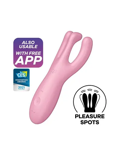 Вібратор для клітора Satisfyer Threesome 4 14 см рожевий - фото 8