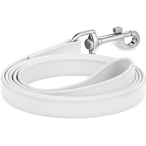 Повідець для собак Waudog Design шкіряний, S-M білий - фото 3