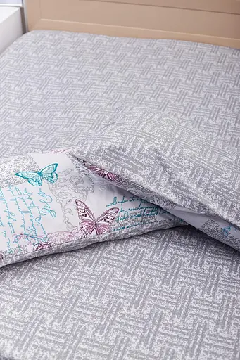 Комплект постельного белья Moon&Star King Size 220x240 наволочки 2х50х70 Butterfly Gray Бязь Gold Люкс - фото 9