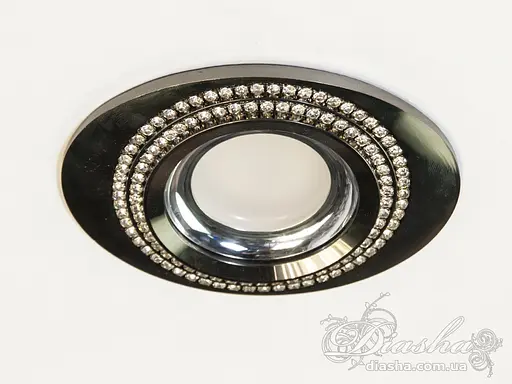 Візуально привабливий врізний точковий світильник, чорний - фото 1