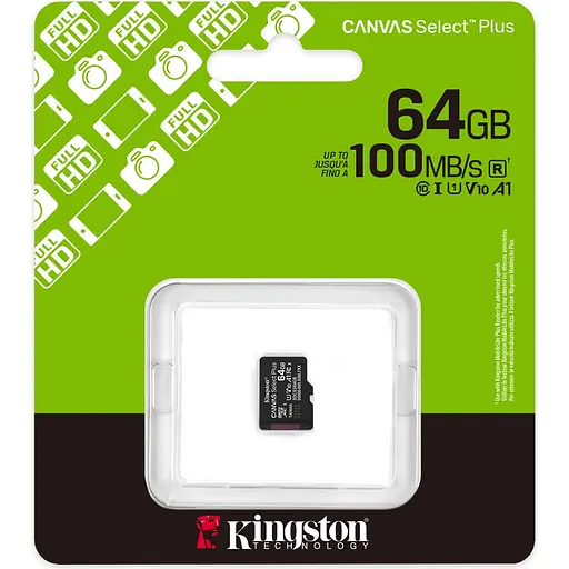 Карта памяти Kingston microSDXC Canvas Select Plus 64GB Class 10 UHS-1 А1 SDCS3/64GBSP [145138] - фото 3