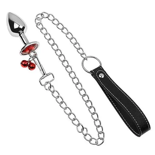 Металлическая пробка с поводком классическая конусная 28 мм 70 мм красный - фото 1