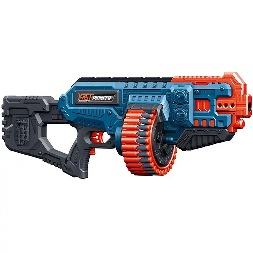 Игрушечный детский пулемет автоматический, барабан на батарейках с мягкими патронами (48 шт.) (62 см х 23 см) - фото 1