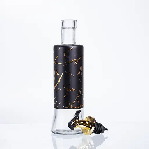 Бутылка для масла с дозатором 300 мл черный мрамор HP-1344 - фото 2