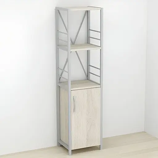 Этажерка 3/34 Ferrum-decor Серии Конект с тумбой 144x34x28 Серый ДСП Сонома (FRD-104438)