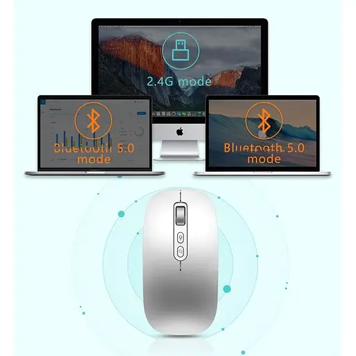 Інтелектуальна бездротова голосова миша AIMouse M108 Silver - фото 7