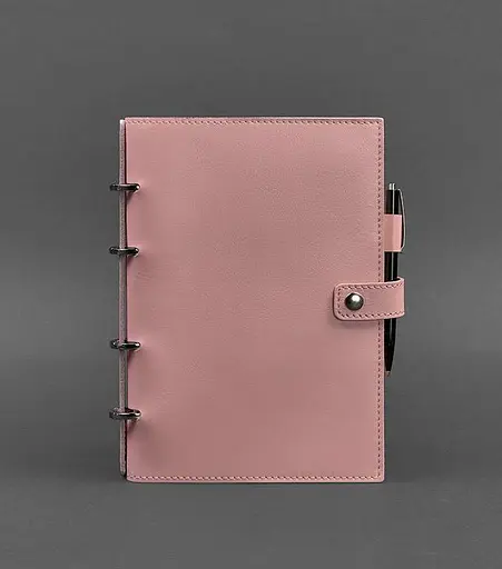 Шкіряний блокнот з датованим блоком (Софт-бук) 9.1 рожевий - фото 1