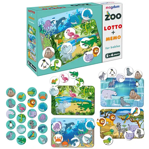 Гра настільна розвиваюча "Лото + мемо Зоопарк" ME5032-21 EN - фото 2