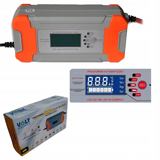 Автомобильное зарядное устройство 12/24V 8А для аккумуляторов c LCD дисплеем - фото 5