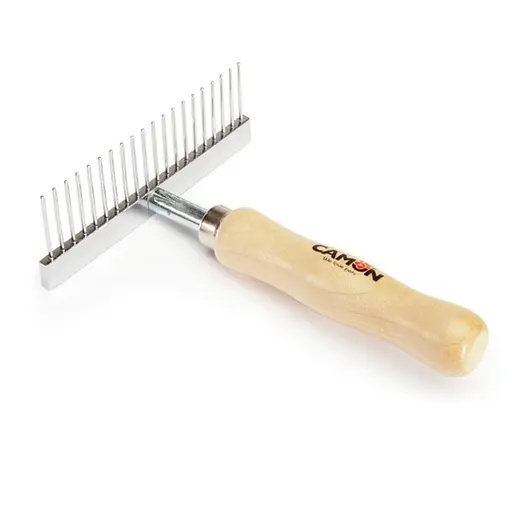 Расческа-грабли Camon с 20 зубцами с деревянной ручкой 10 см (B729/A) - фото 2