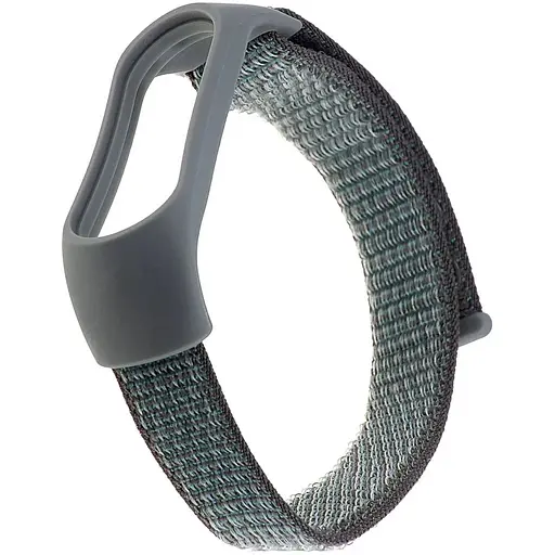 Ремешок Nylon Mi Band 3/4/5/6/7 Обсидиановый серый - фото 1