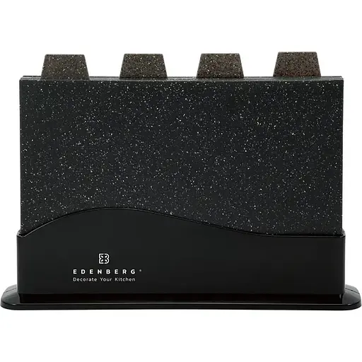 Набір обробних дошок Edenberg чорні 4 предмети з підставкою (EB-11983)