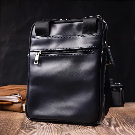 Стильна чоловіча сумка через плече із натуральної шкіри SHVIGEL 20х26,5х4,5 см sum0027403 - фото 8