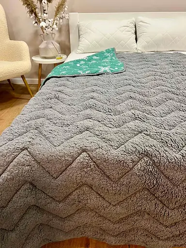 Дитяче покривало-ковдра полуторне 150 х 210 см  Сови Зелене - фото 2