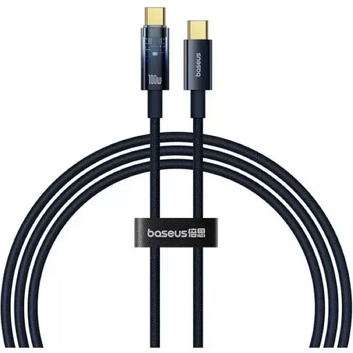Кабель Baseus Explorer Charging Cable USB-C to USB-C 100W with Auto Shutdown 2 м Deepsea голубой