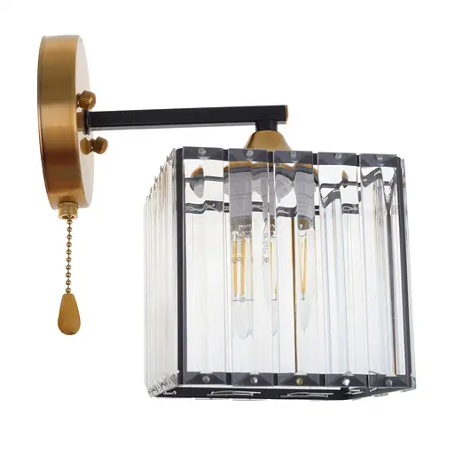 Бра Brille LK-717W/1 E27 BK+GDB зі шнуровим вимикачем чорне - фото 7