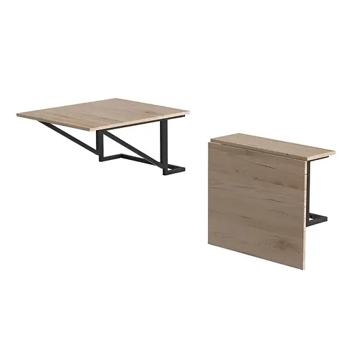 Стіл розкладний Олександр 2 Ferrum-decor 750x600x700 Чорний метал ДСП Дуб Сан-Марино 16 мм (FRD-104893)