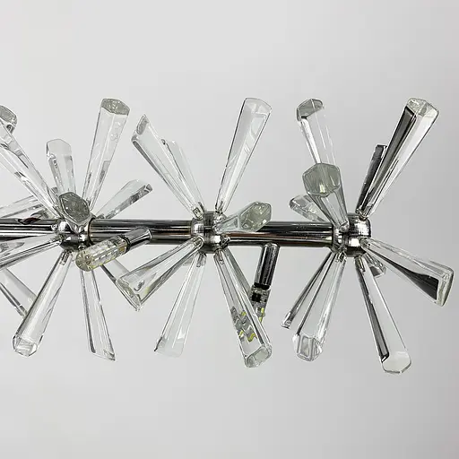 Удлиненная серебряная дизайнерская люстра ALMA с кристаллами Line.F NO 4-1000L CR - фото 6