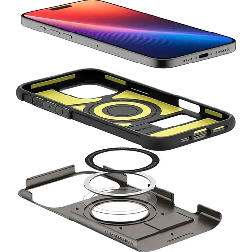 Оригинальный противоударный чехол Spigen Slim Armor (MagFit) MagSafe для iPhone 16 Pro Max Gunmetal ACS08033 - фото 7