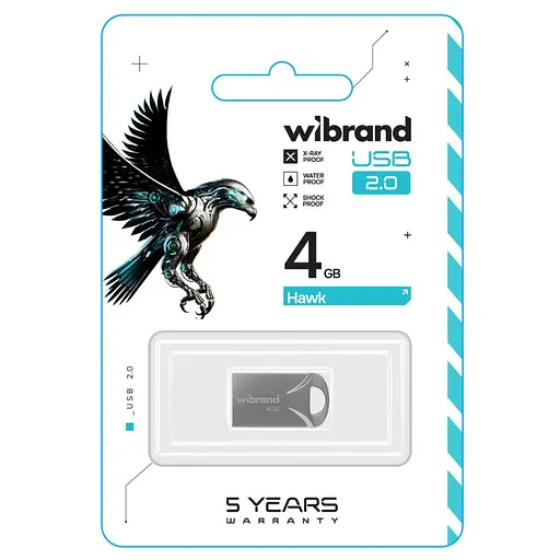 Flash Wibrand USB 2.0 Hawk 4Gb Silver - фото 2