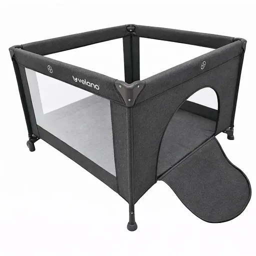 Манеж детский квадратный VELANO Cubo, dark grey - фото 1