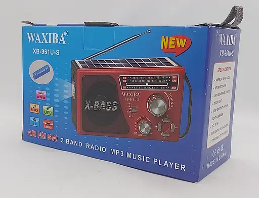 Портативний радіоприймач із сонячною панеллю та ліхтарем Waxiba XB-961U-S - фото 4