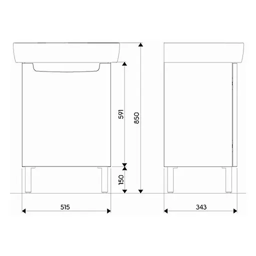 Тумба з умивальником Kolo Rekord Білий 60 см K99026000 Білий - фото 2