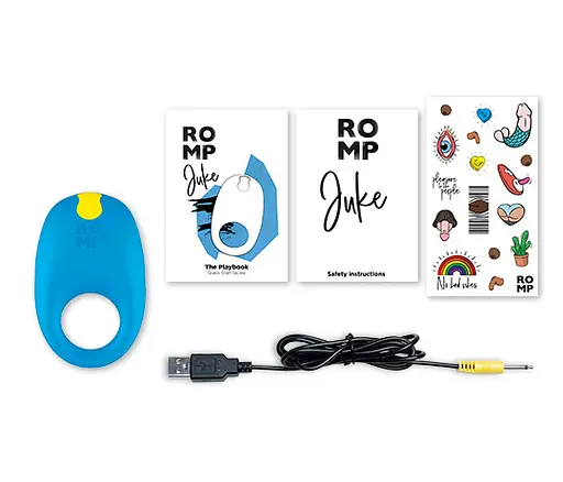 Эрекционное кольцо Romp Juke, 8 см (синий) - фото 4