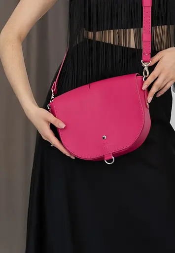 Жіноча шкіряна сумка Ruby L фуксія - фото 5
