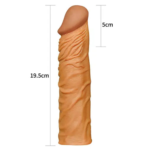 Насадка на пенис Lovetoy Pleasure X-Tender Penis Sleeve Flesh Add 2 19.5 см коричневый - фото 5