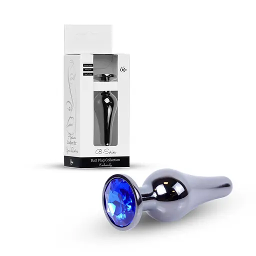 Анальна пробка B-Series HeavyFun Dark Silver 9.5 см (синій) - фото 7