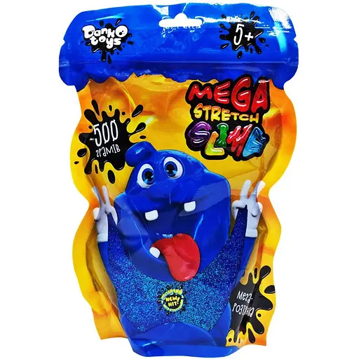 Лізун-антистрес Danko Toys Mega Stretch Slime SLM-12-01U 500 г синій