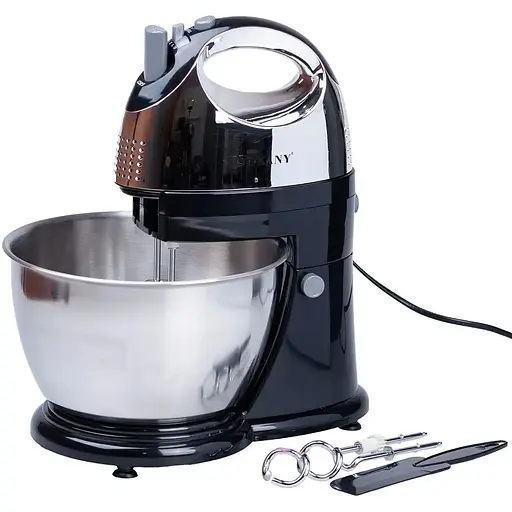 Стаціонарний міксер тістоміс Sokany KF-906CS з металевою чашею 4л 500Вт Чорний з сірим - фото 3